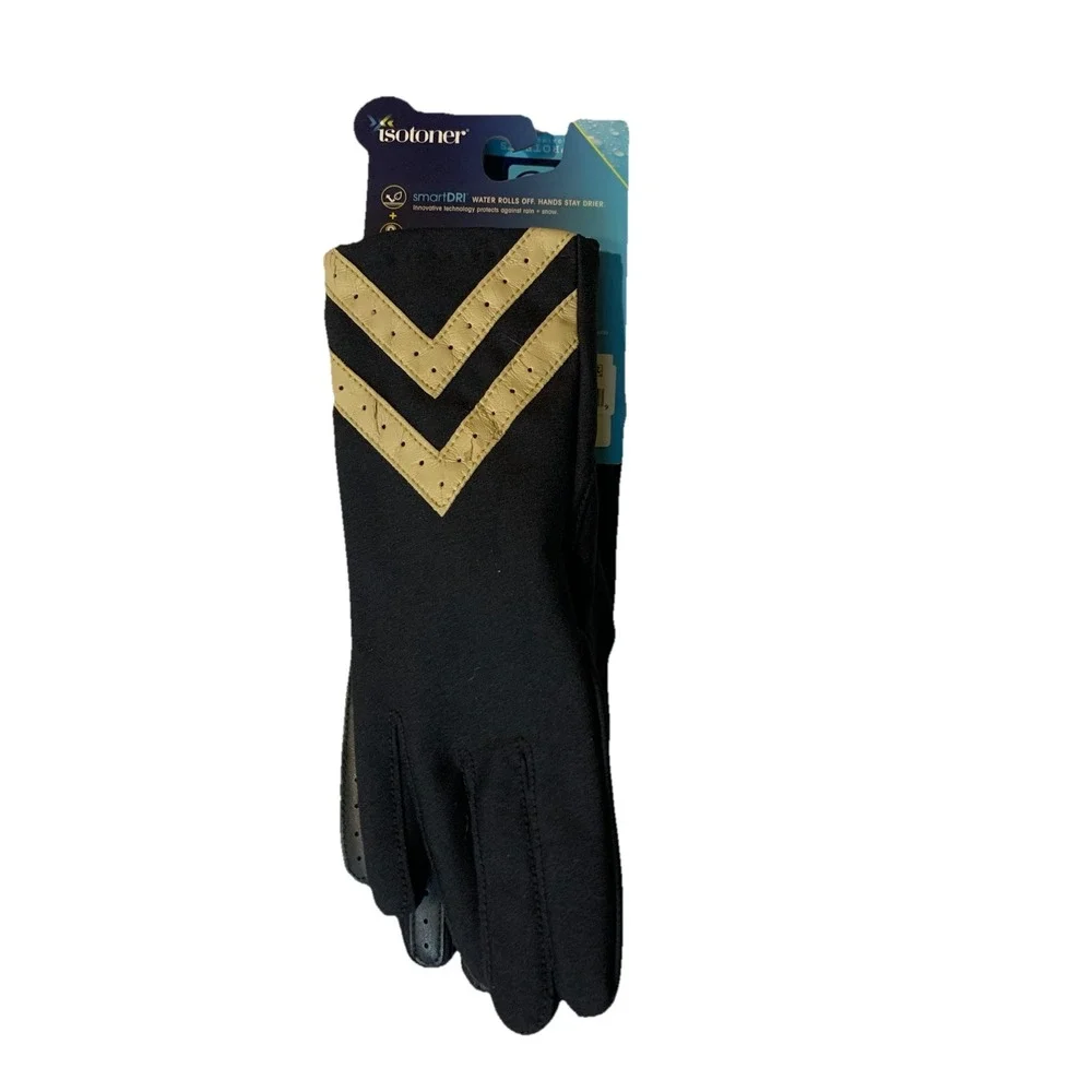 Isotoner Black L/XL Smart Dri & Touchscreen‎ Technology Gloves Women's